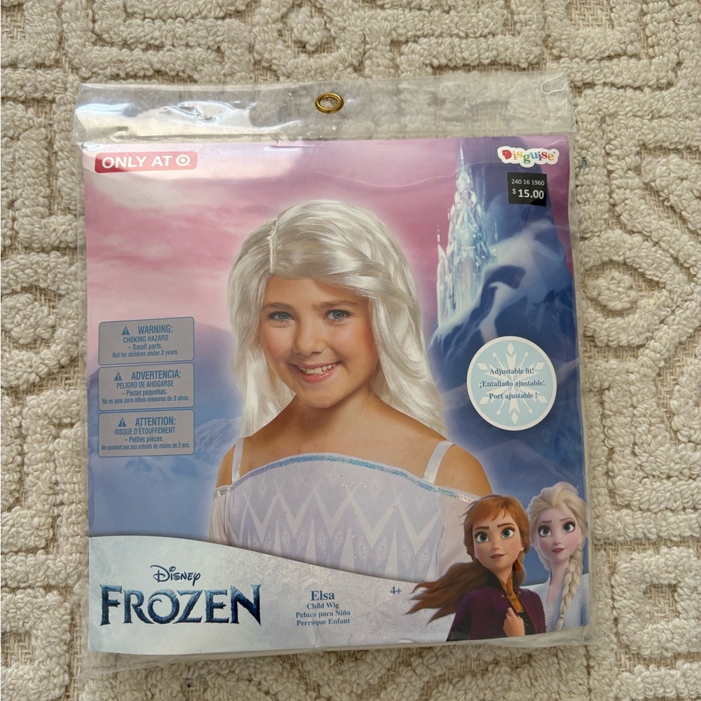 Disney Princess Frozen Elsa Platinum Girls Wig Kids
